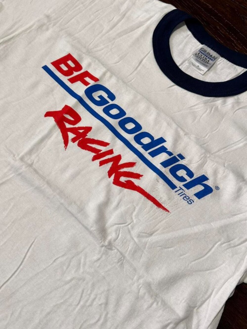 White BF Goodrich Racing Ringer Tee Size M - Picture 2 of 4
